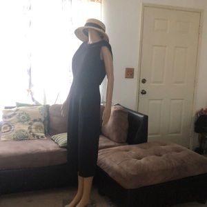 Black Over Calf Jumpsuit